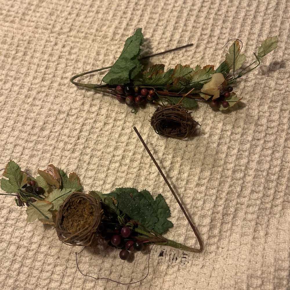 Home Interiors Faux Floral Spray with Green and Brown Accents